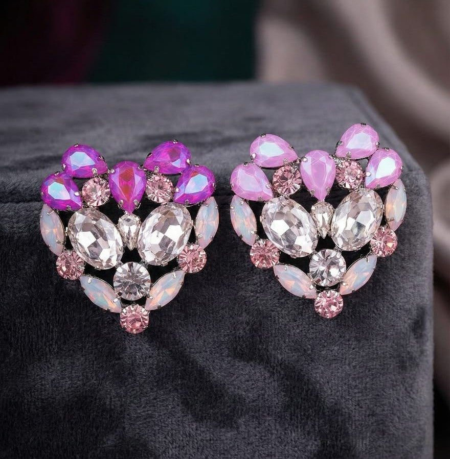 Pink Crush Heart Studs