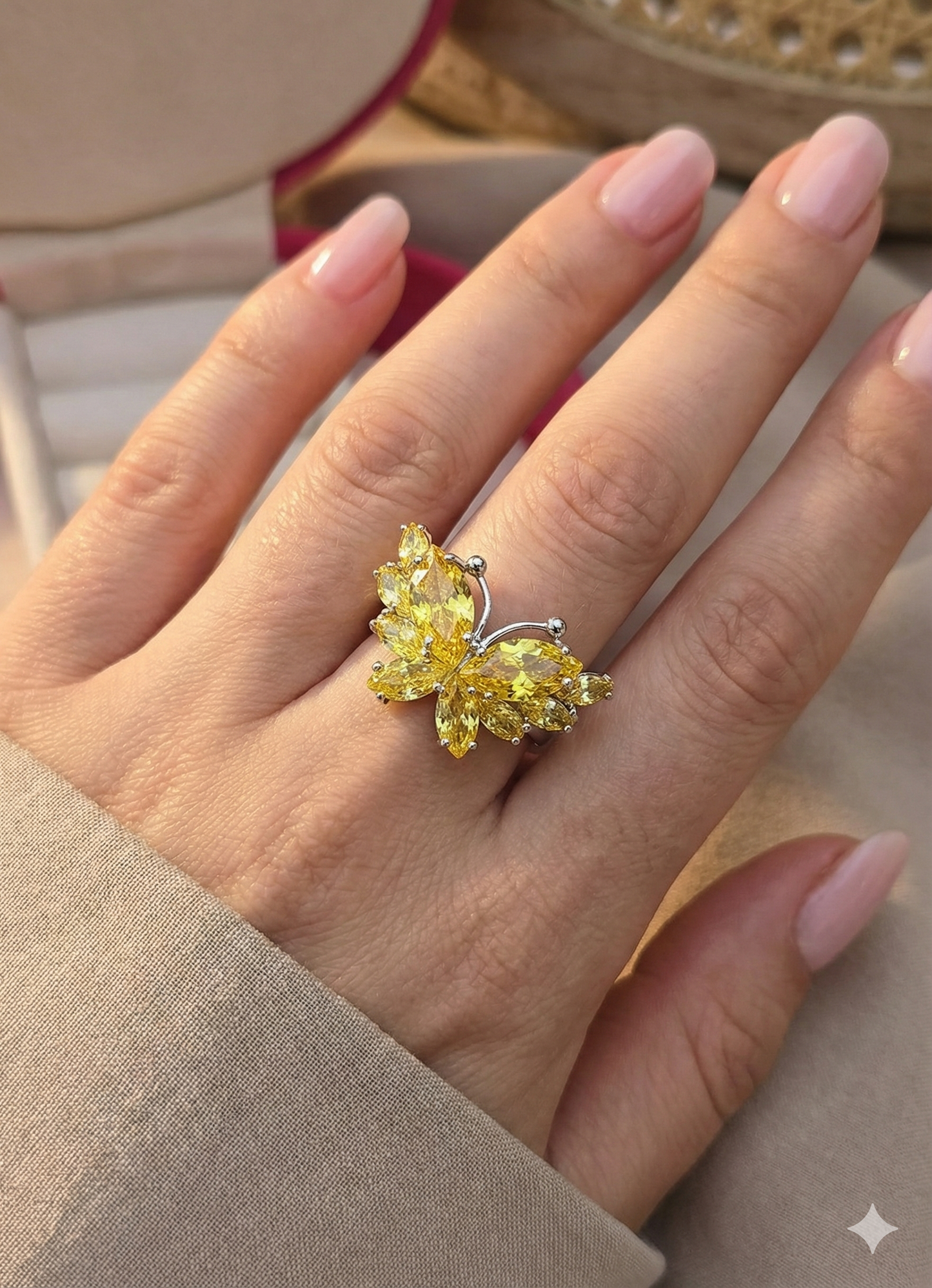 Solitaire Premium Anti-Tarnish Adjustable Ring