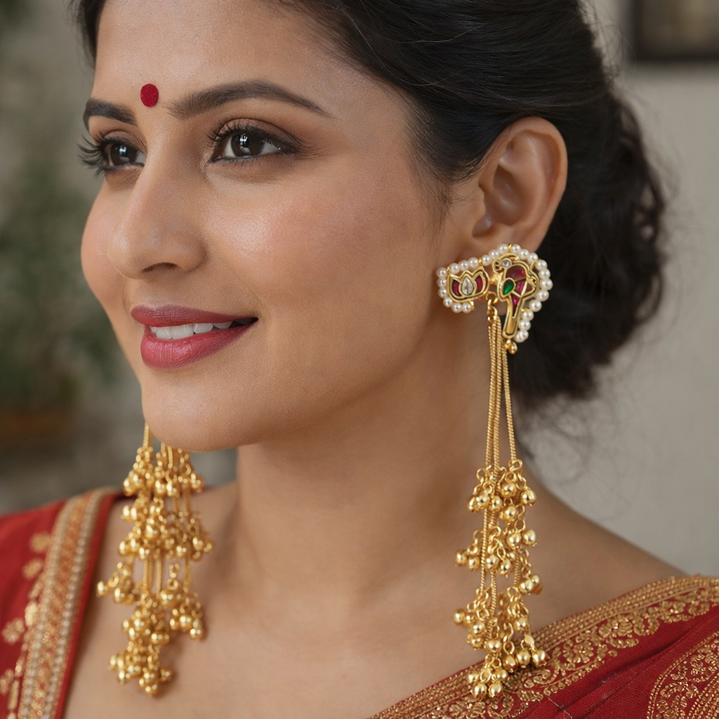 Kashmiri Jhumka – Pure Brass with Real Ghungroos