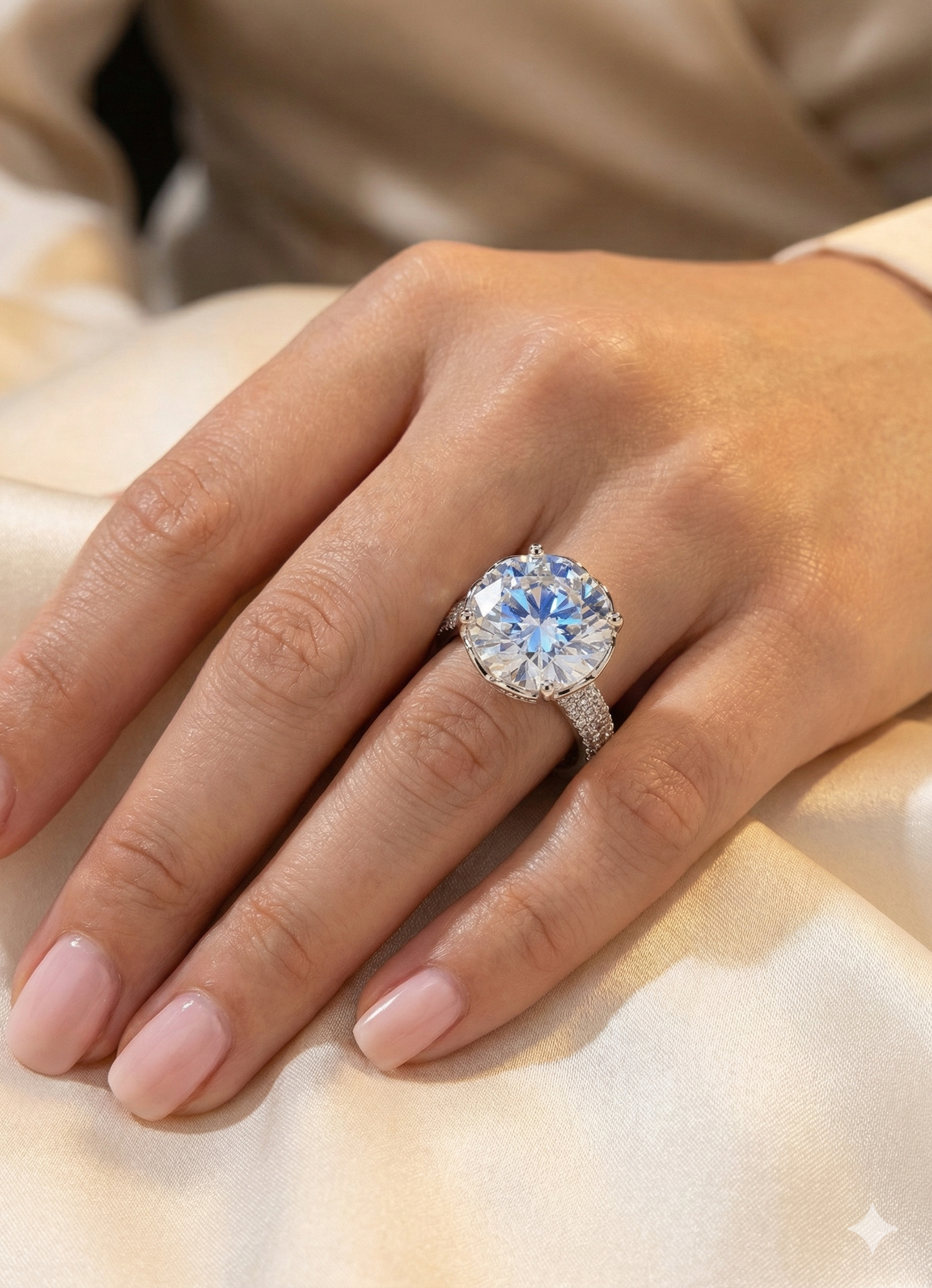 Solitaire Premium Anti-Tarnish Adjustable Ring