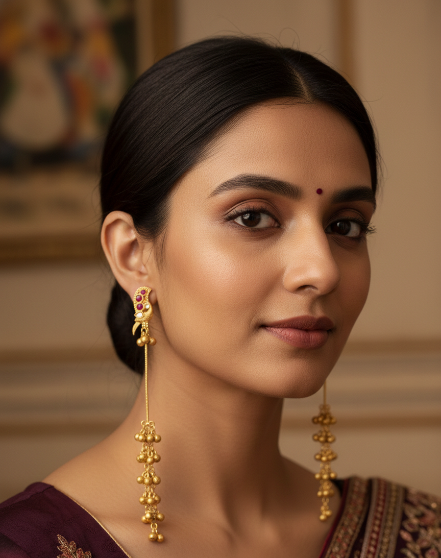 Kashmiri Jhumka – Pure Brass with Real Ghungroos