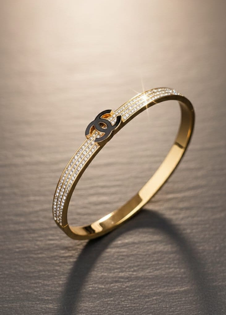 Triple-Row Pavé Logo Bracelet