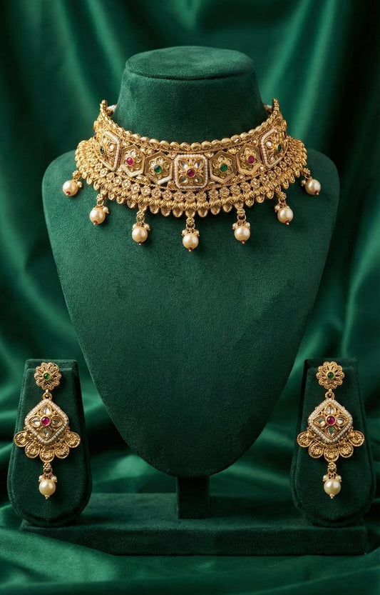 Heritage Kundan & Gold Choker Set
