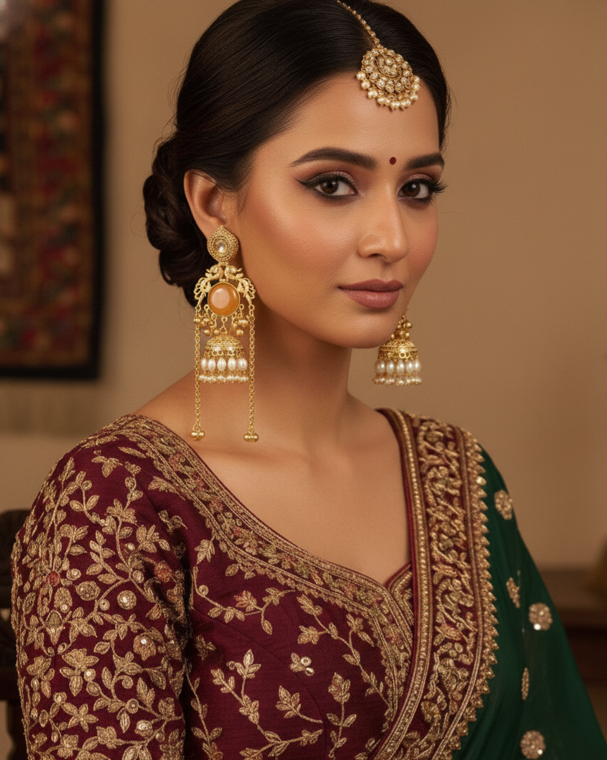 Royal Chandrika Pearl Jhumka Earrings
