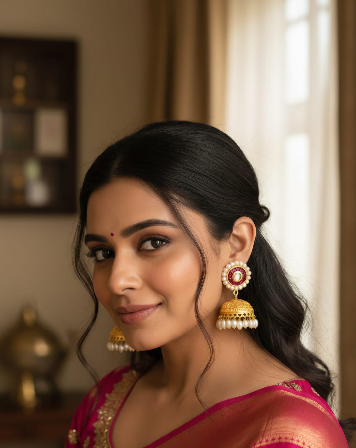 Pure Brass Jhumka Earrings