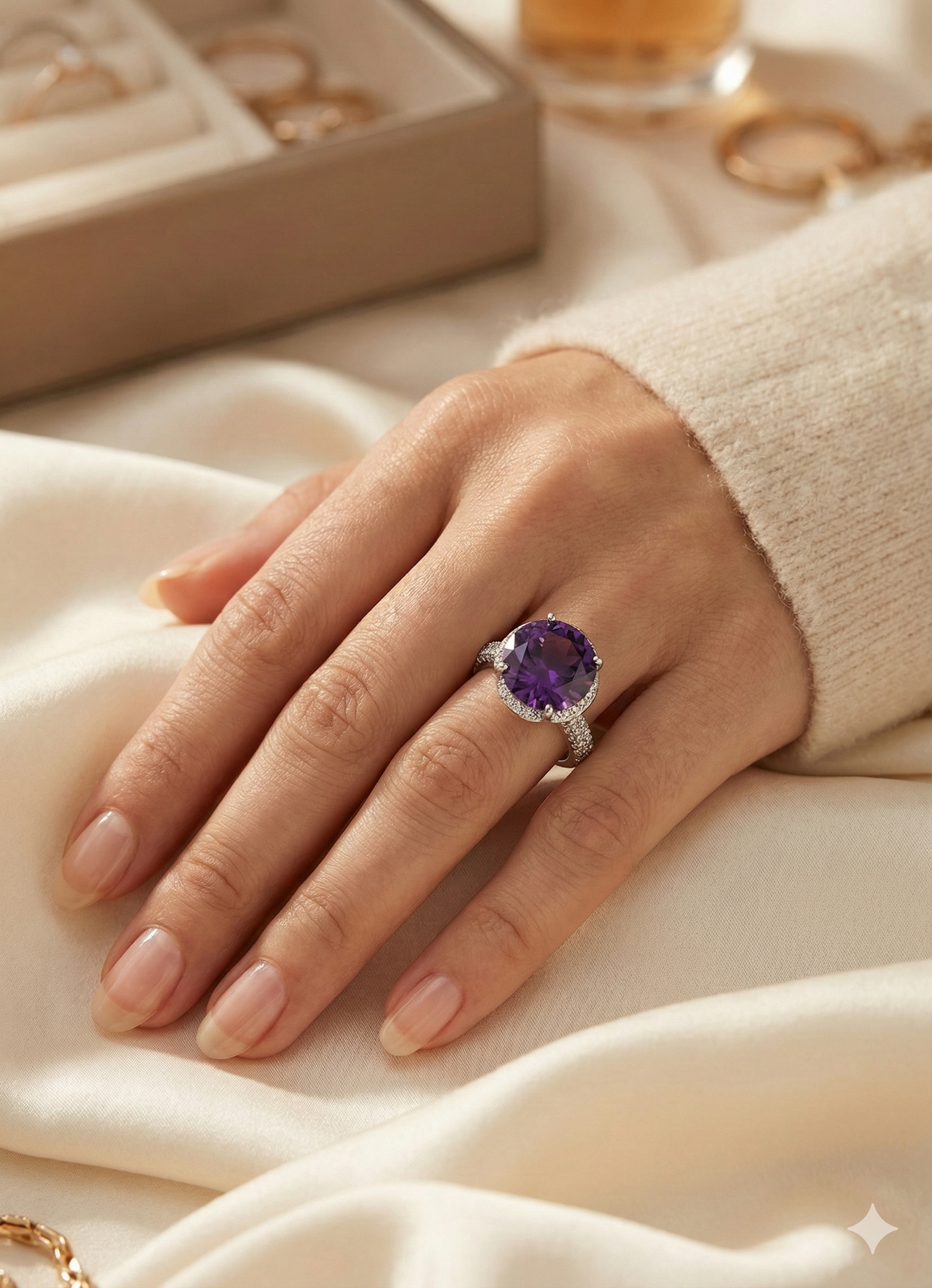 Solitaire Premium Anti-Tarnish Adjustable Ring