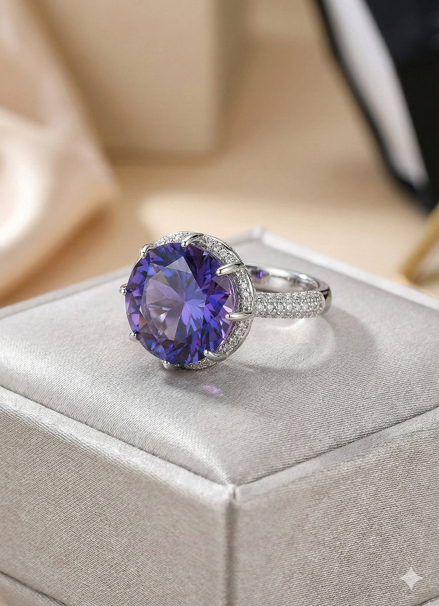 Solitaire Premium Anti-Tarnish Adjustable Ring