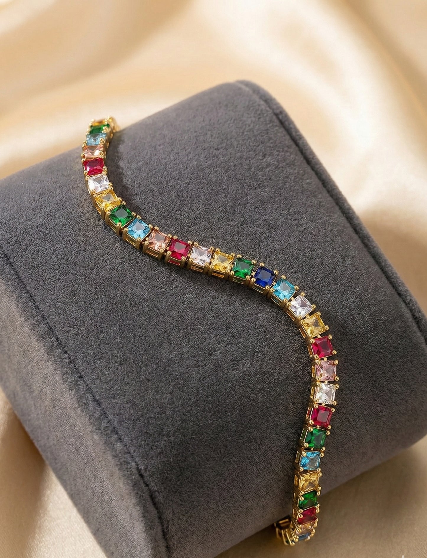 Premium Multicolor Stone Tennis Bracelet