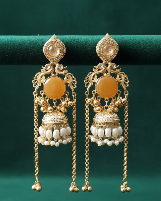 Royal Chandrika Pearl Jhumka Earrings