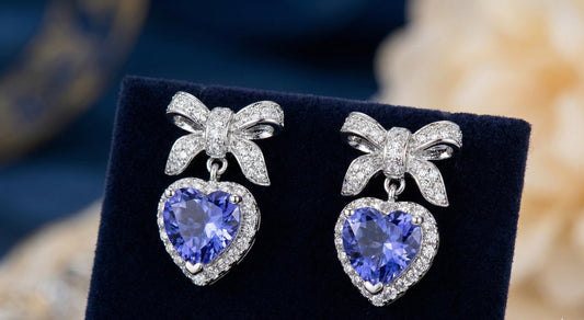 Heart Drop Bow Earrings