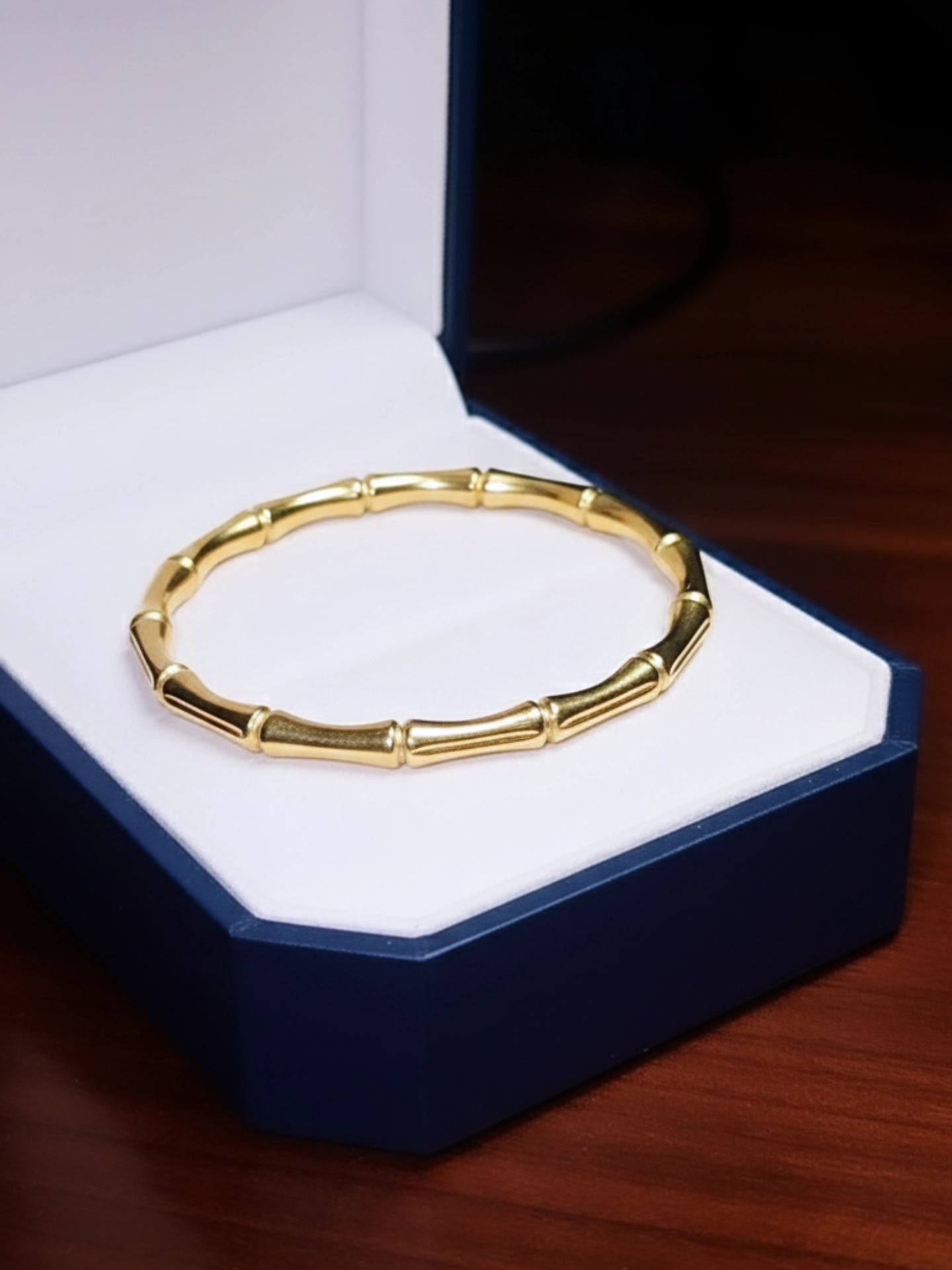Premium Bamboo Design Gold-Plated Bracelet