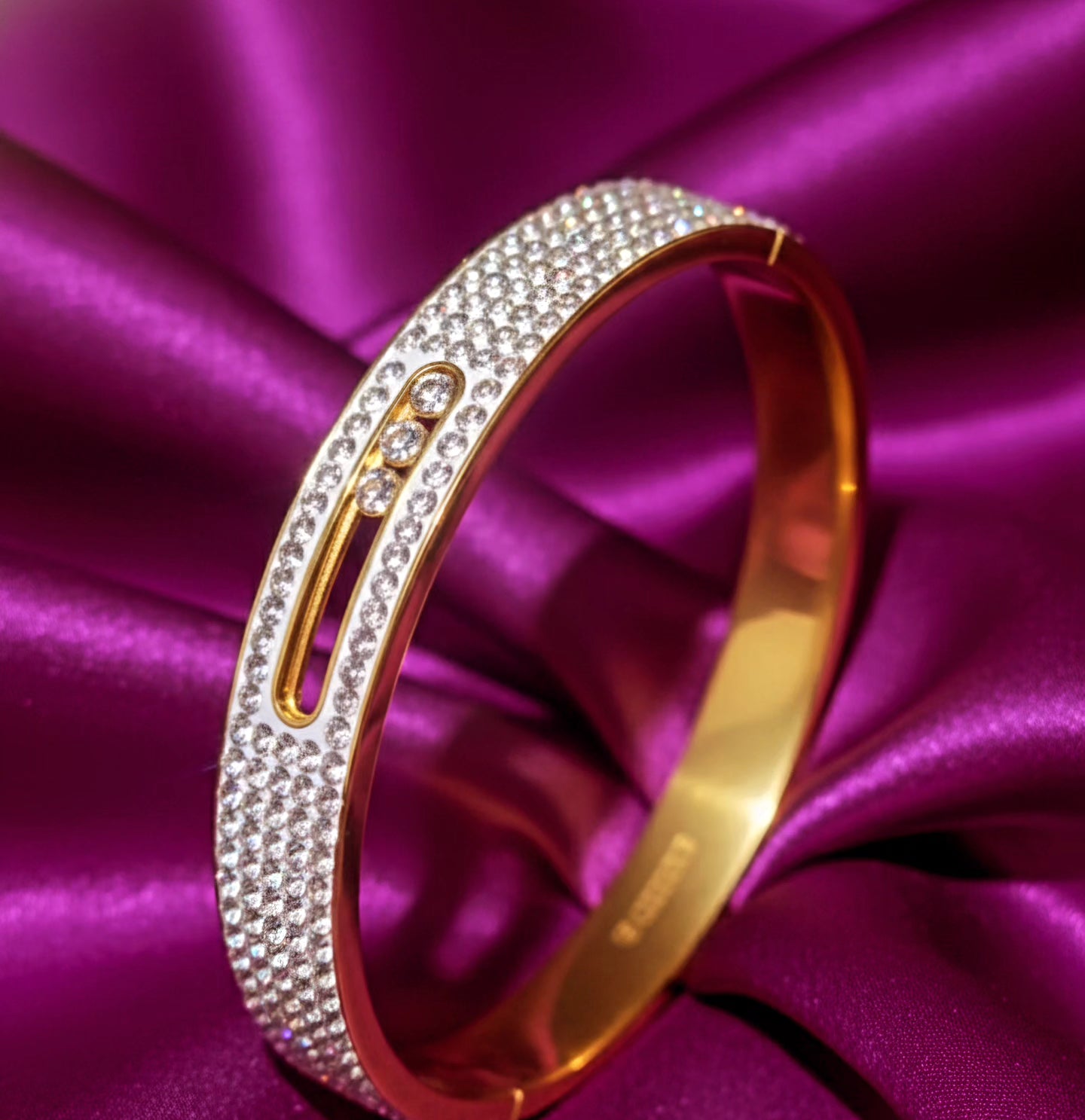 Luxury Diamond-Studded Gold Plated Bracelet