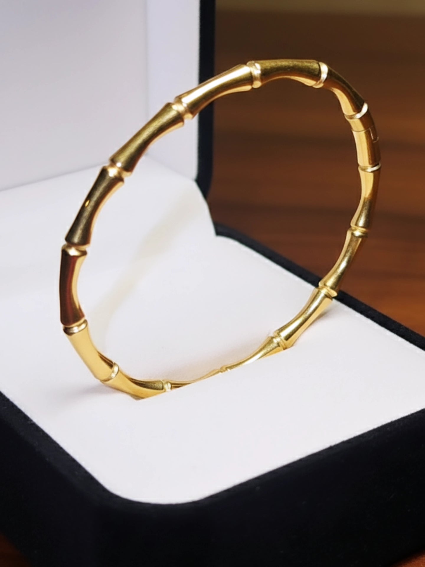 Premium Bamboo Design Gold-Plated Bracelet