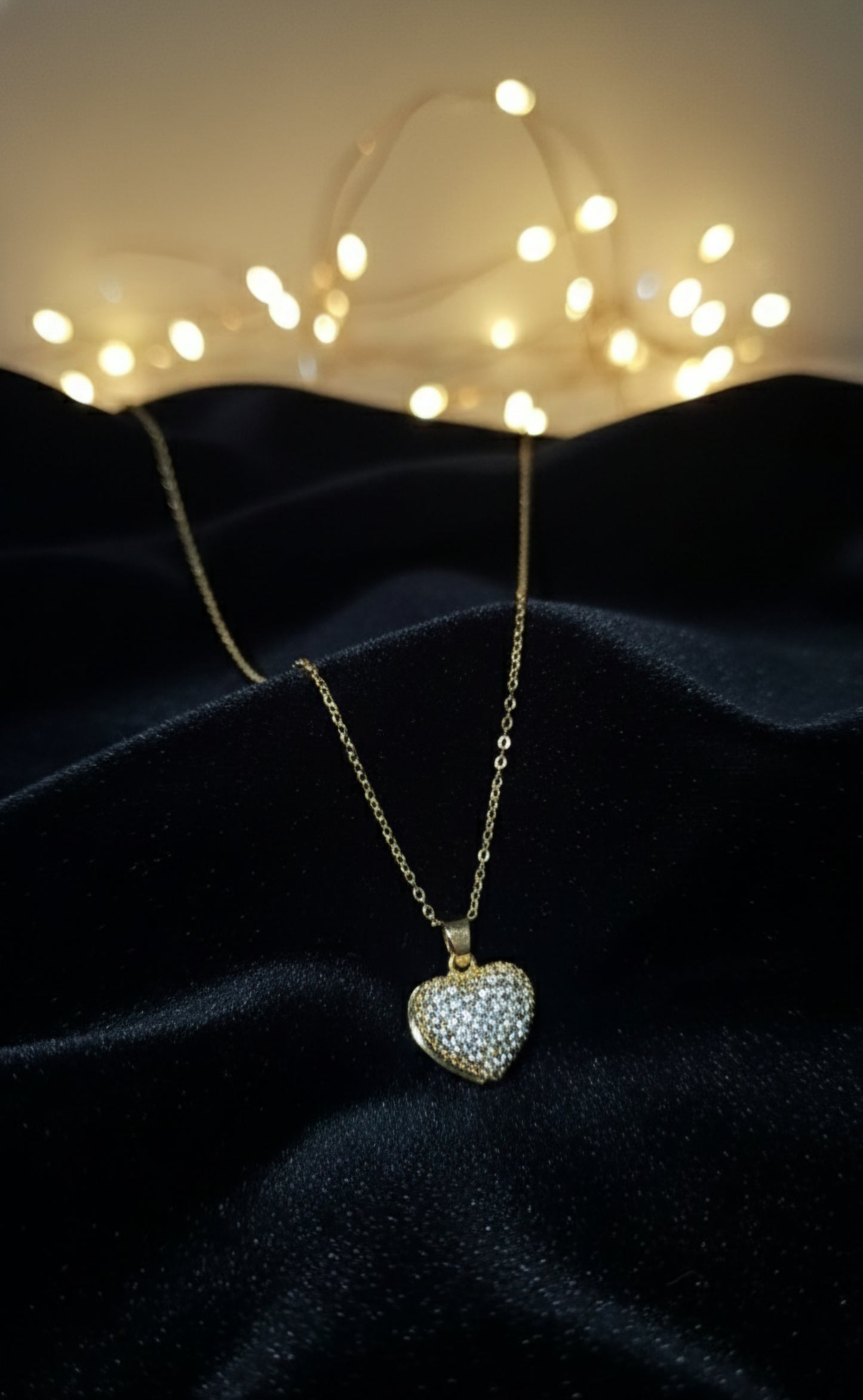 Heart-Shaped Gold Plated Pendant Necklace