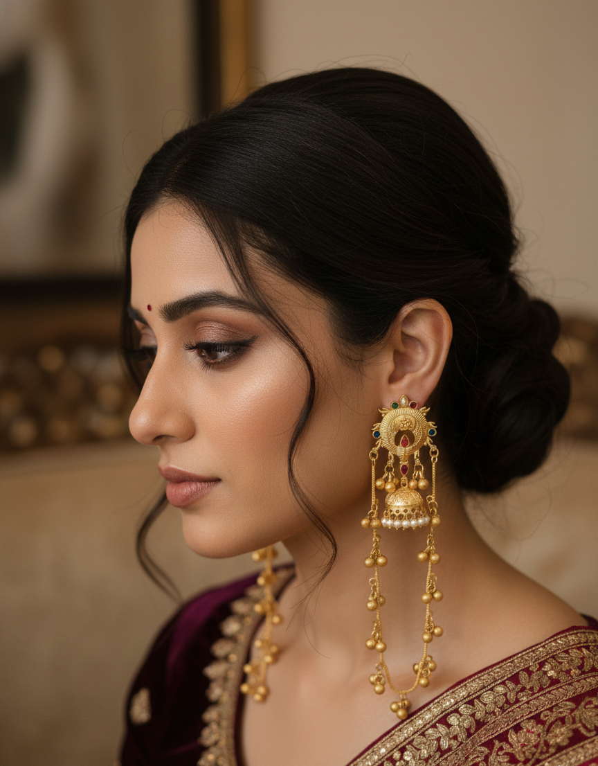 Kashmiri Jhumka – Pure Brass with Real Ghungroos